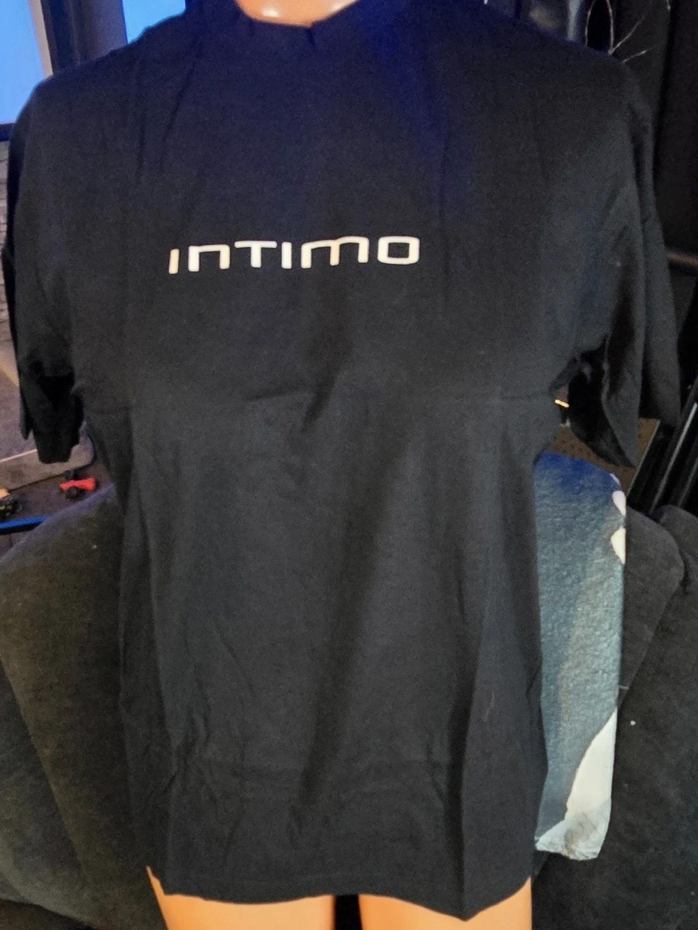 Intimo Black Short-Sleeve Tee with White Logo